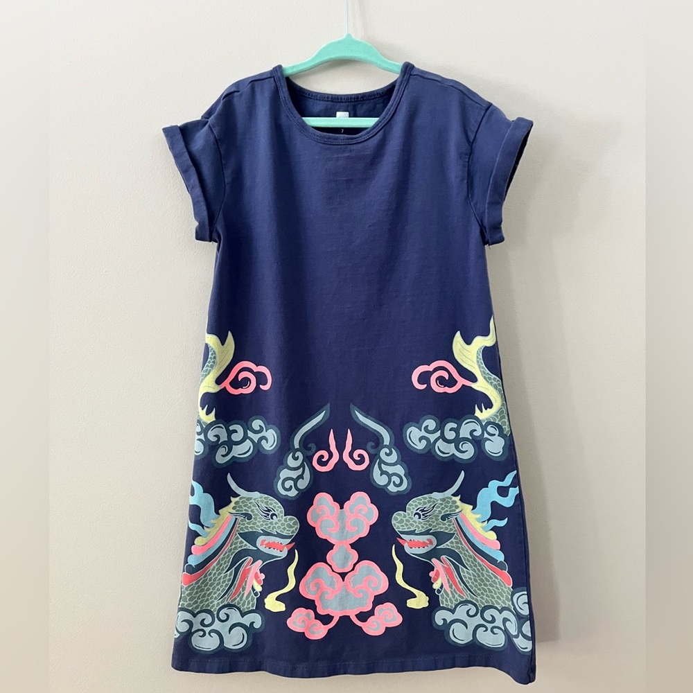 Girls Tea Collection Dragon T-shirt Dress Size 7